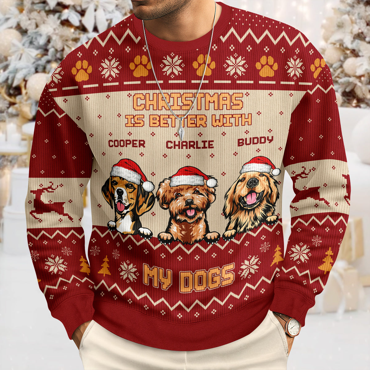 Tit The Season - Personalized Ugly Sweater Gift For Dog Lovers TH10 896105