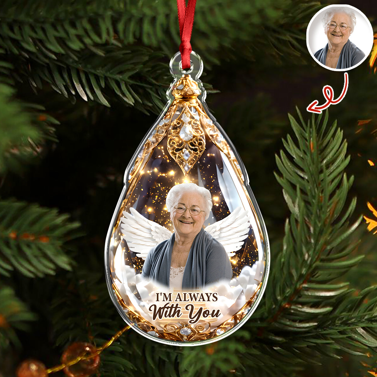 Custom Photo I'm Always With You Memorial Acrylic Ornament HA75 898134
