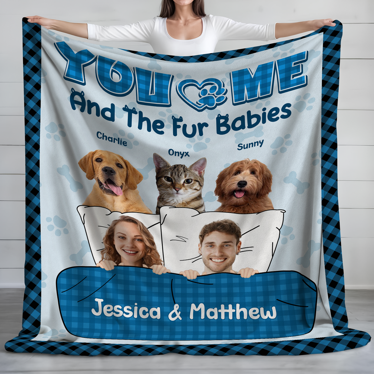 You And Me And The Pets - Custom Pet Photo Blanket For Dog And Cat Lovers CH07 896500