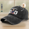 Custom Photo Dog Cat Dad With US 250 Washed Denim Baseball Cap HO82 901268