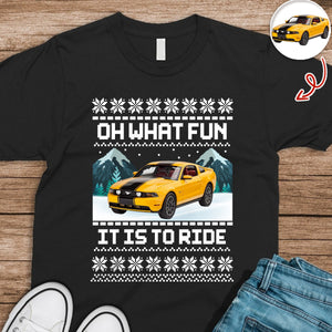 Custom Photo Oh What's Fun It Is To Ride Dark Shirt HO82 900642