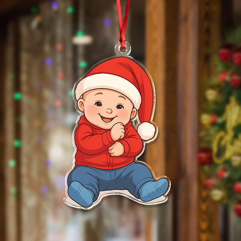 Custom Cute Kid Cartoon Photo Decor Acrylic Ornament LM32 893805