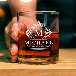 Custom Name And Established Whiskey Glass Gift For Dad TH10 894495