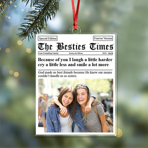 Custom Photo Times Magazine Friendship Acrylic Ornament Christmas Gift For Besties HO82 894660