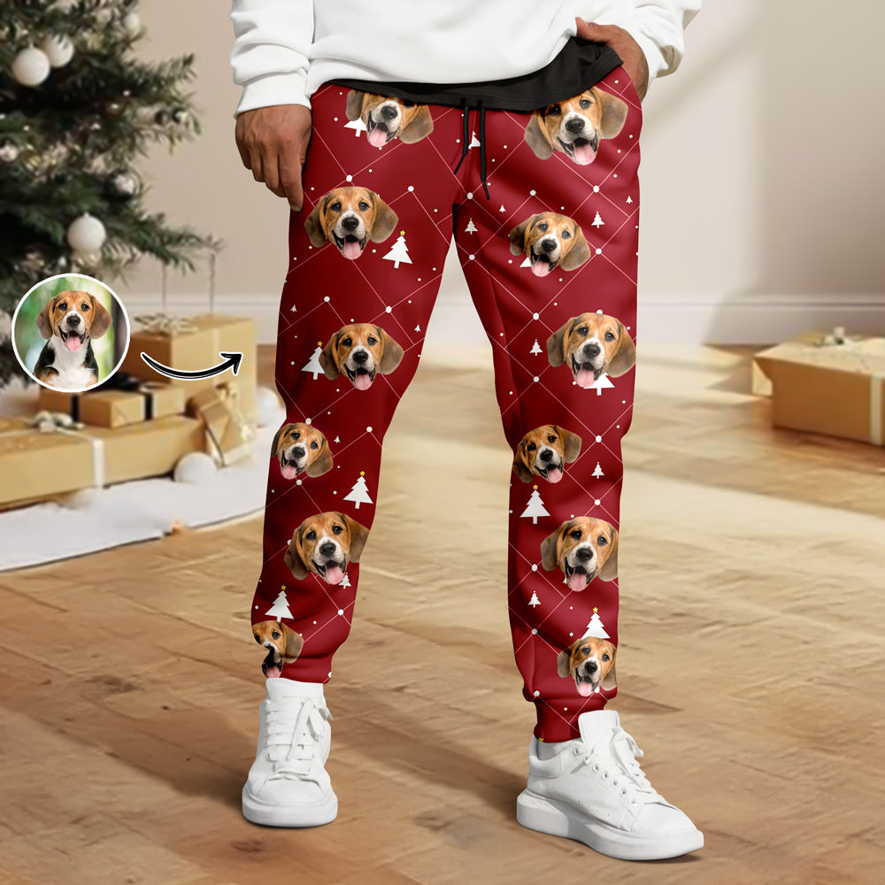 Custom Photo With Christmas Pattern - Personalized Sweatpants Gift For Dog Lovers CH07 896332