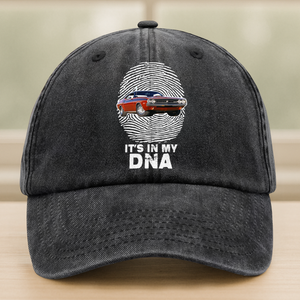 Custom Photo Car Is My DNA Washed Denim Baseball Cap CH07 896568
