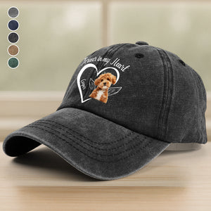 Custom Photo Forever In My Heart Memorial Washed Denim Baseball Cap HA75 892842