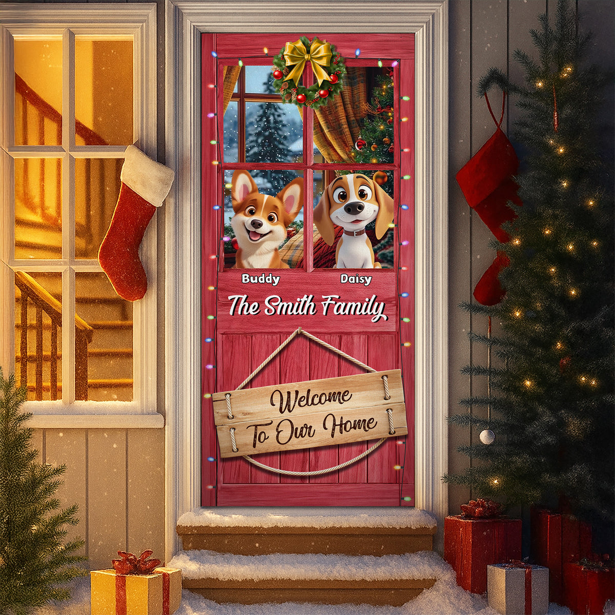 Custom Photo Welcome To My Home Door Cover For Dog Lover TH10 896539