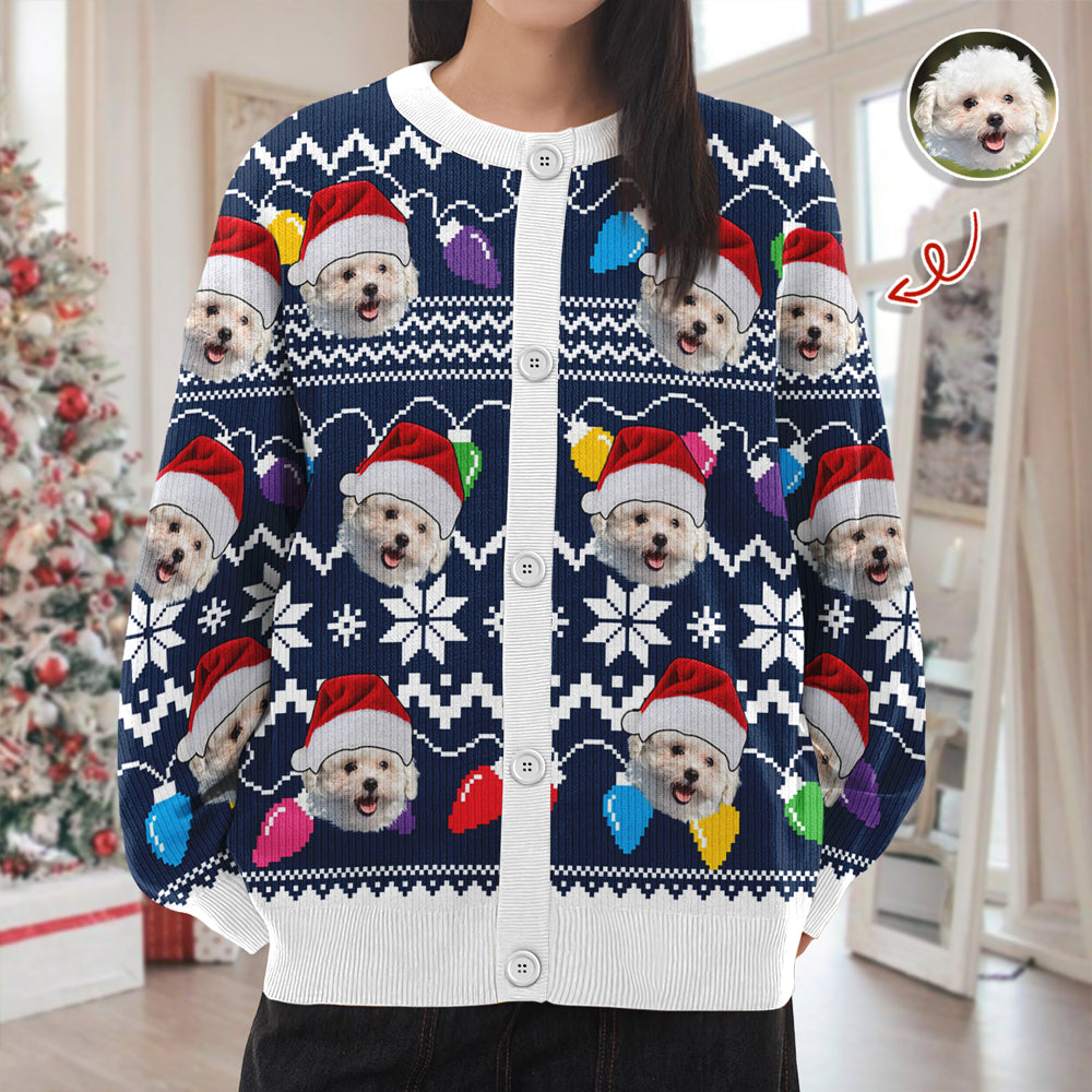 Custom Funny Photo Xmas Leds Cardigan Gift For Dog Lover HO82 900264
