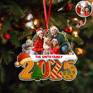 Custom Family Christmas Cake Crew Photo - Personalized Acrylic Ornament CH07 899702