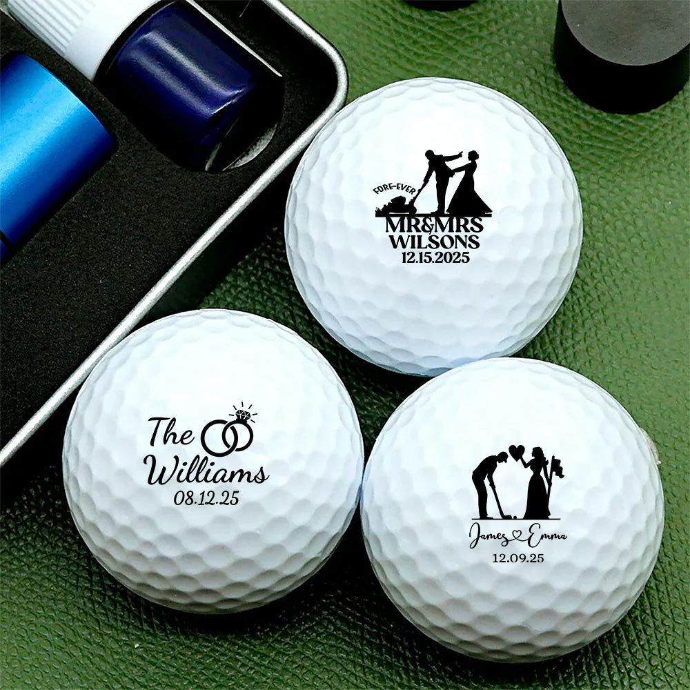 Personalized Wedding Golf Ball Stamp Box For Couple Gift, Anniversary, Wedding Gift HA75 898564