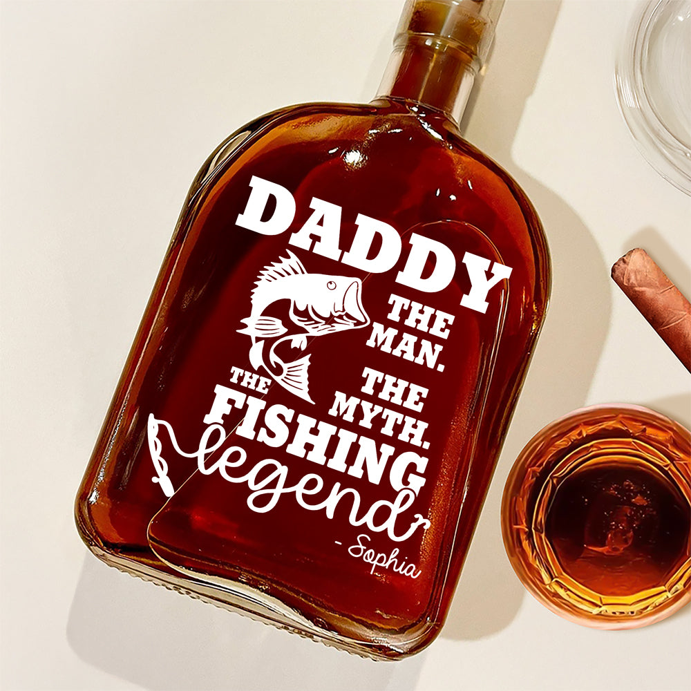 Custom Name The Man The Myth The Fishing Legend Personalized Whiskey Bottle HA75 898156