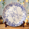 Custom Name Hands in Hands with Mama Chinoiserie Toile De Jouy Style Personalized Ceramic Plate HA75 892654