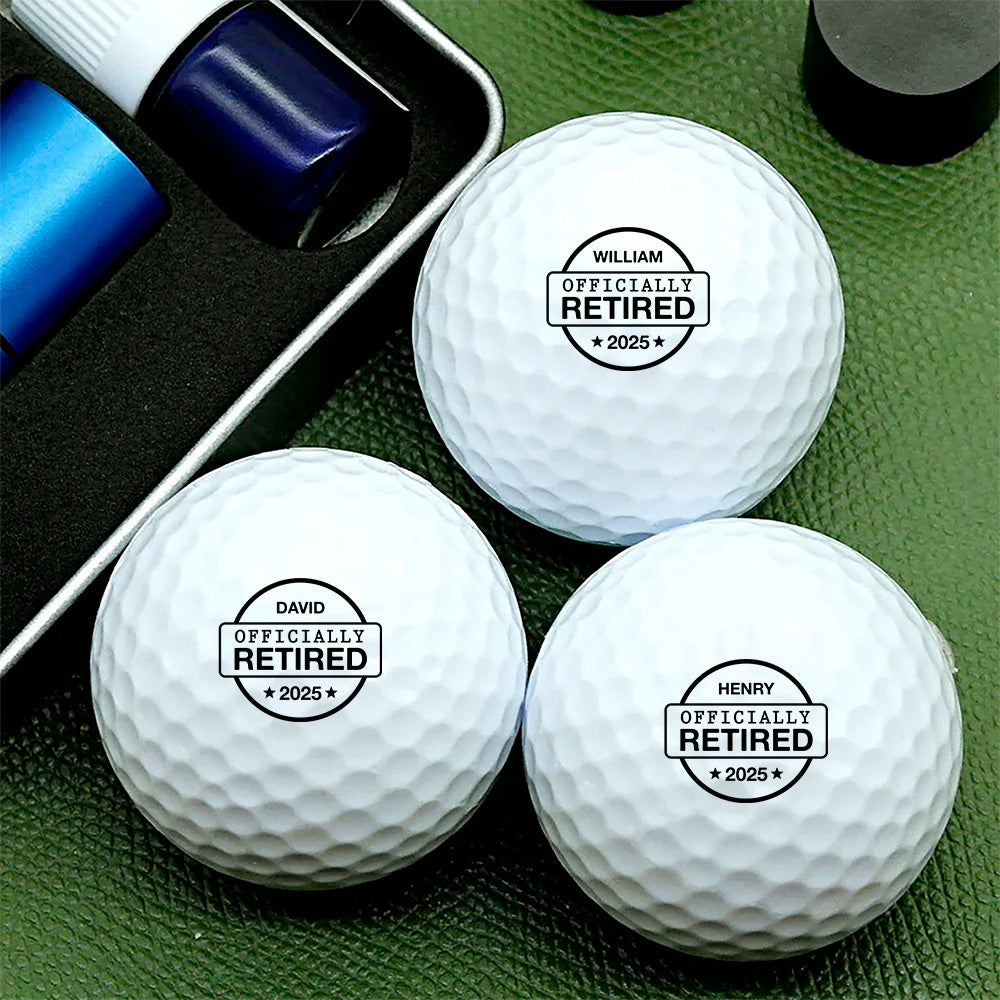 Custom Name Officially Retired Personalized Golf Ball Stamp Box Golf Gifts for Golfers HA75 898702