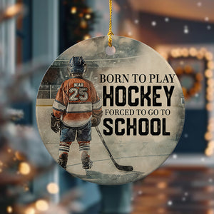 Personalized Hockey Boy Christmas Ceramic Ornament Gift For Hockey Lovers HO82 900082