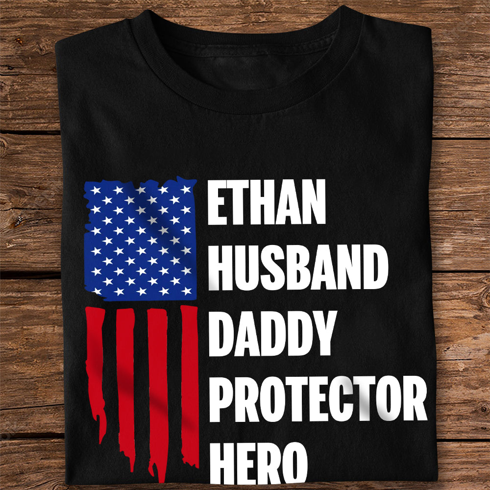 Custom Name Husband Daddy Protector Hero For Dad Shirt TH10 892937