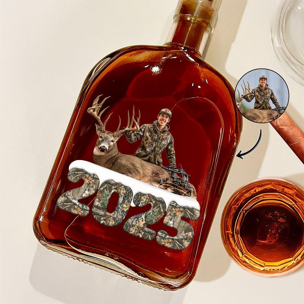 Custom Photo Whiskey Bottle Christmas Gifts For Deer Hunting HA75 898360