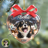 Custom Dog Photo Heart Shaped Acrylic Ornament Christmas Gift For Dog Lovers CH07 899332