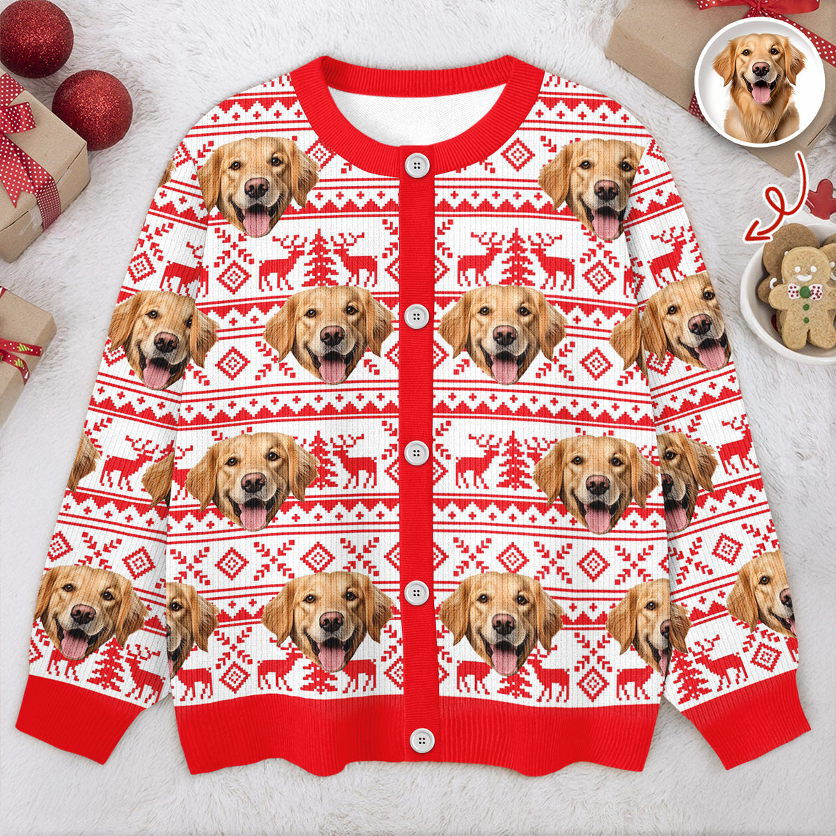 Custom Dog Photo Cardigan Gift For Dog Lovers LM32 897125