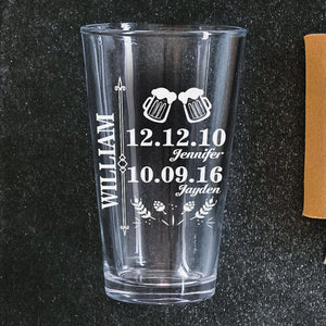 Custom Family History Print Beer Glass For Dad TH10 892771
