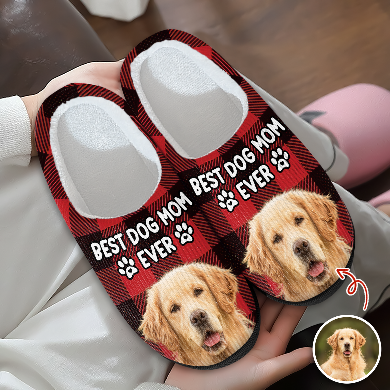 Custom Photo Best Dog Mom, Dog Dad Ever Slippers Gift For Pet Lovers HA75 897002