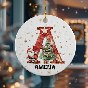 Custom Name Alphabet Ceramic Ornament - Personalized Christmas Gift for Family and Friends TH10 896313