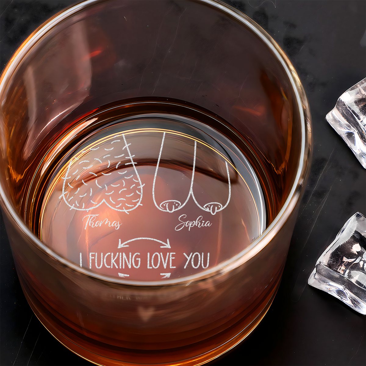 I F*cking Love You Funny Valentine Engraved Whiskey Glass Naughty Gifts For Him Her CH07 910078