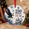 Custom Family Name 250th Anniversary 1776-2026 Eagle America Flag Ceramic Ornament TH10 170785