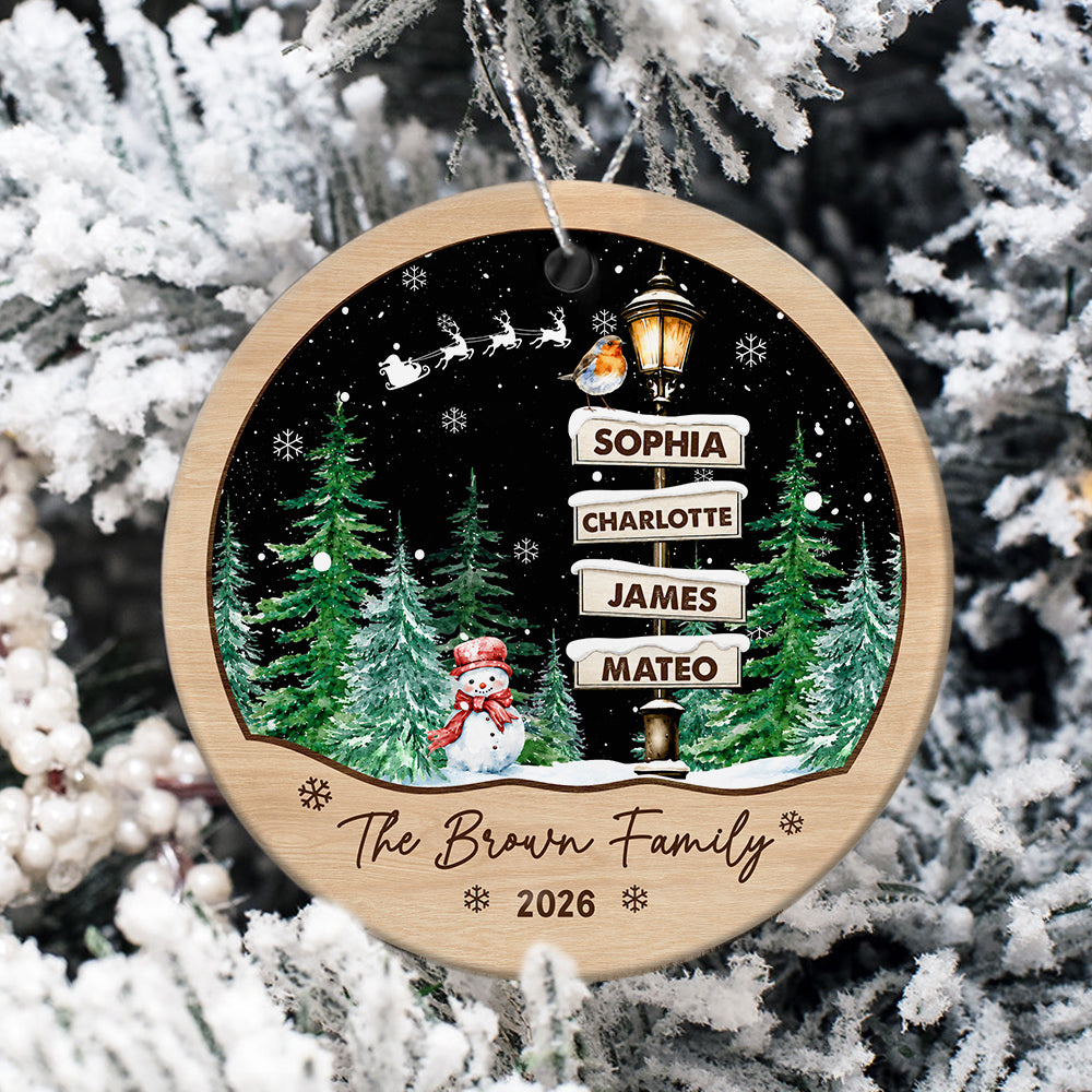 Custom Family Name Christmas Tree Ceramic Ornament, Xmas Gift For Family TH10 170657