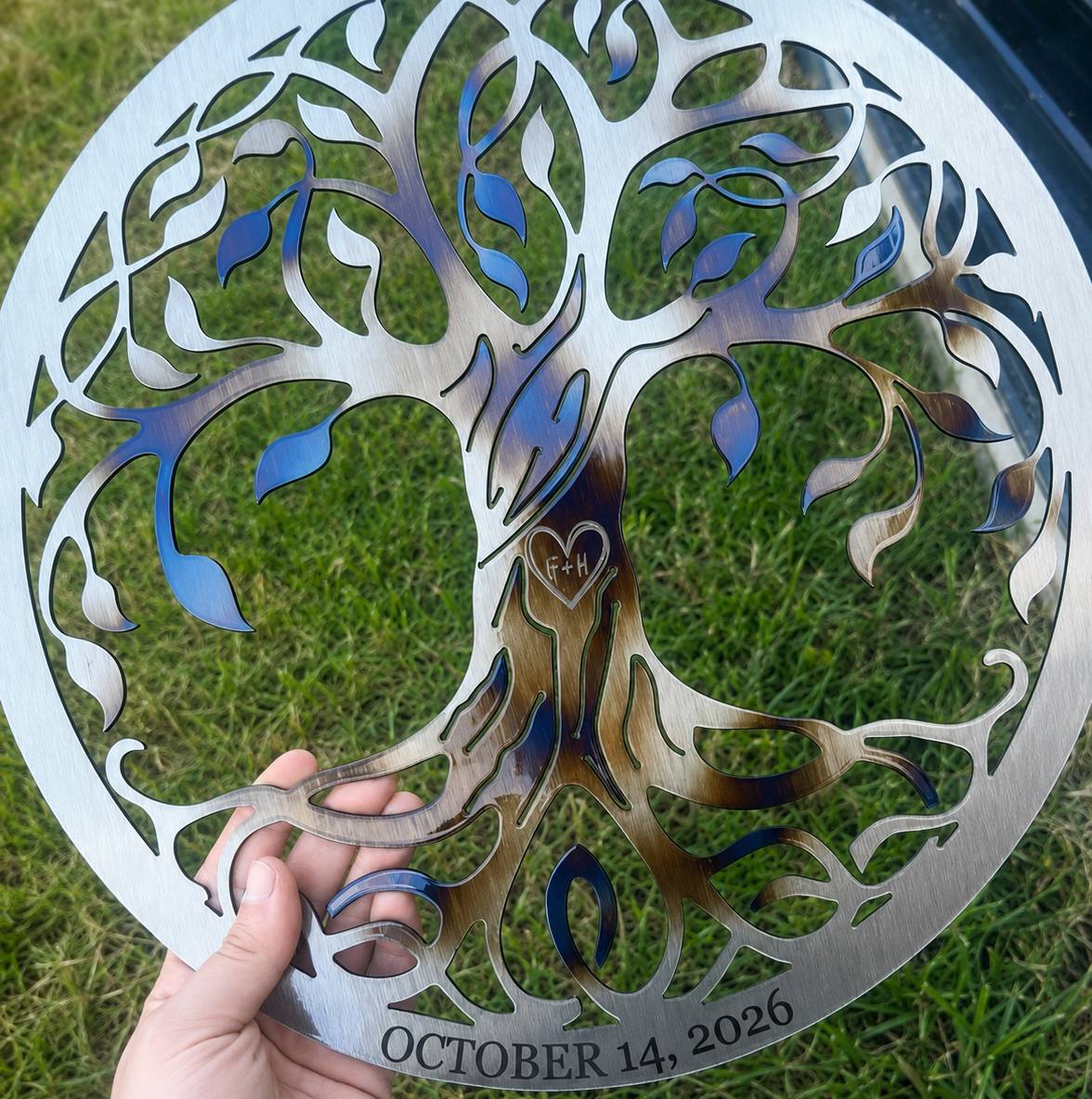 Personalized Initials Tree of Life Metal Sign Gift For Wedding, Couple Anniversary, For Husband, Wife HO82 903420