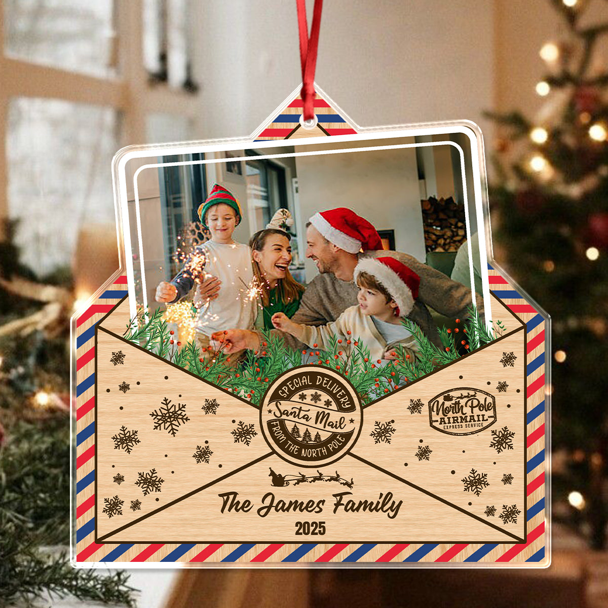Custom Family Photo Christmas Gift Acrylic Ornament LM32 895803
