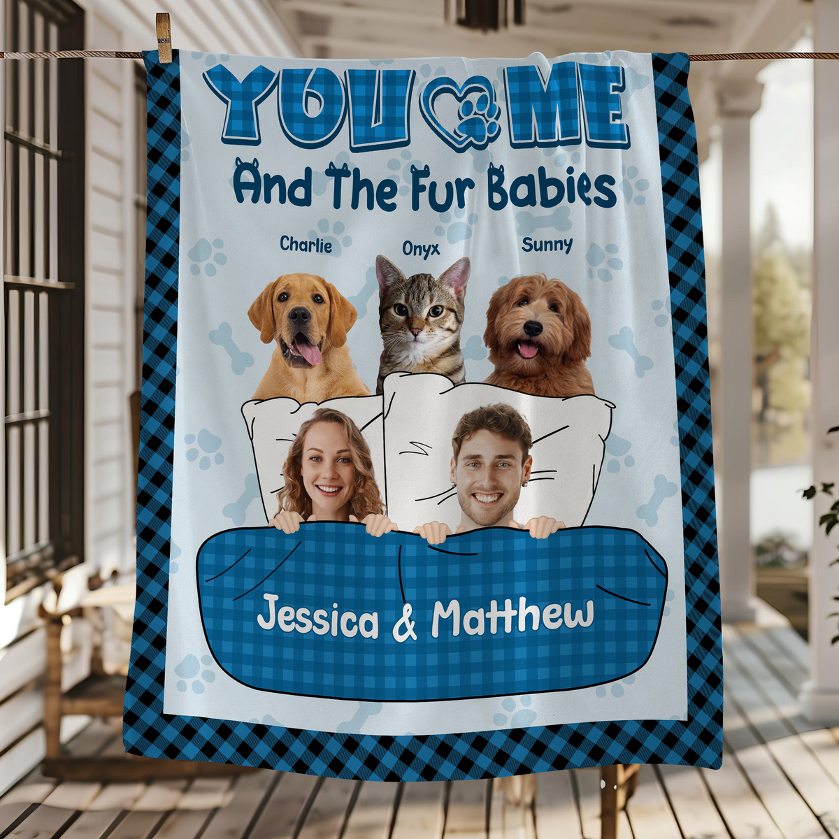 You And Me And The Pets - Custom Pet Photo Blanket For Dog And Cat Lovers CH07 896500