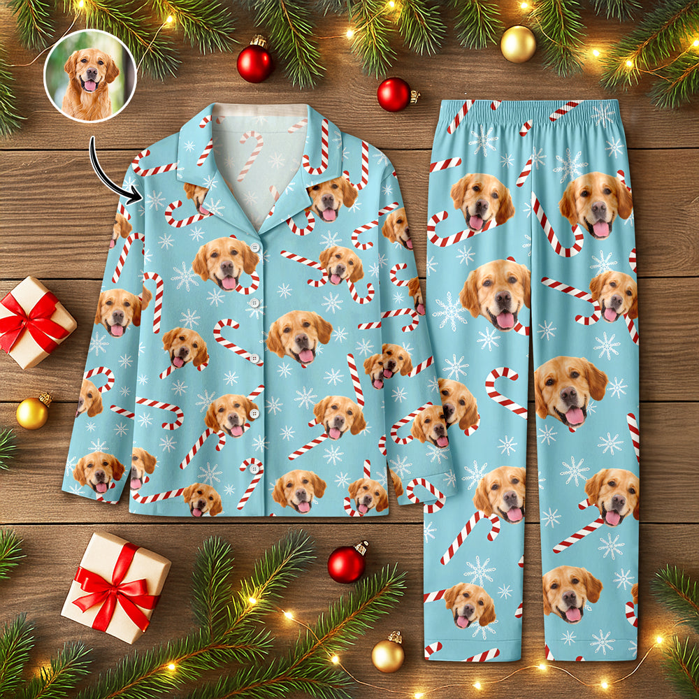 Custom Photo With Christmas Pattern - Personalized Pajamas Gift For Dog Lovers CH07 896298