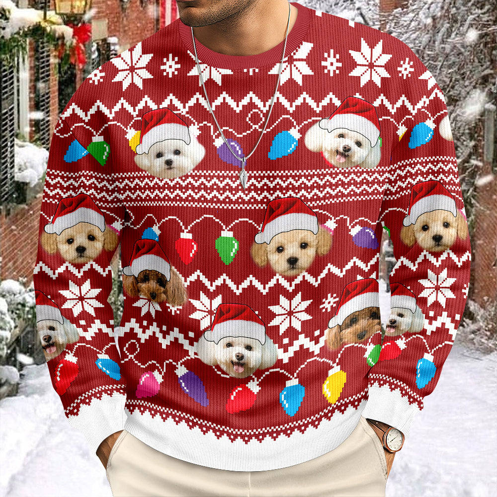 Custom Photo Xmas Leds Dog Ugly Sweater HO82 900078