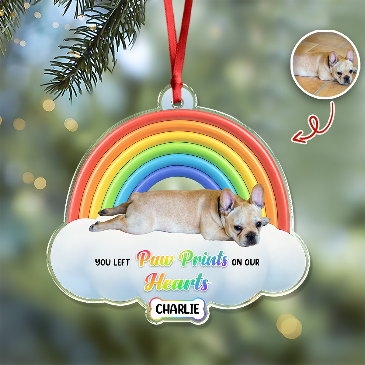 Custom Dog Lost Photo Acrylic Ornament Memorial Gift For Dog Dad Dog Mom CH07 896872