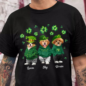 Custom Photo Cute Dog Cat Happy St Patrick's Day Dark Shirt For Dog Cat Lovers HA75 891924