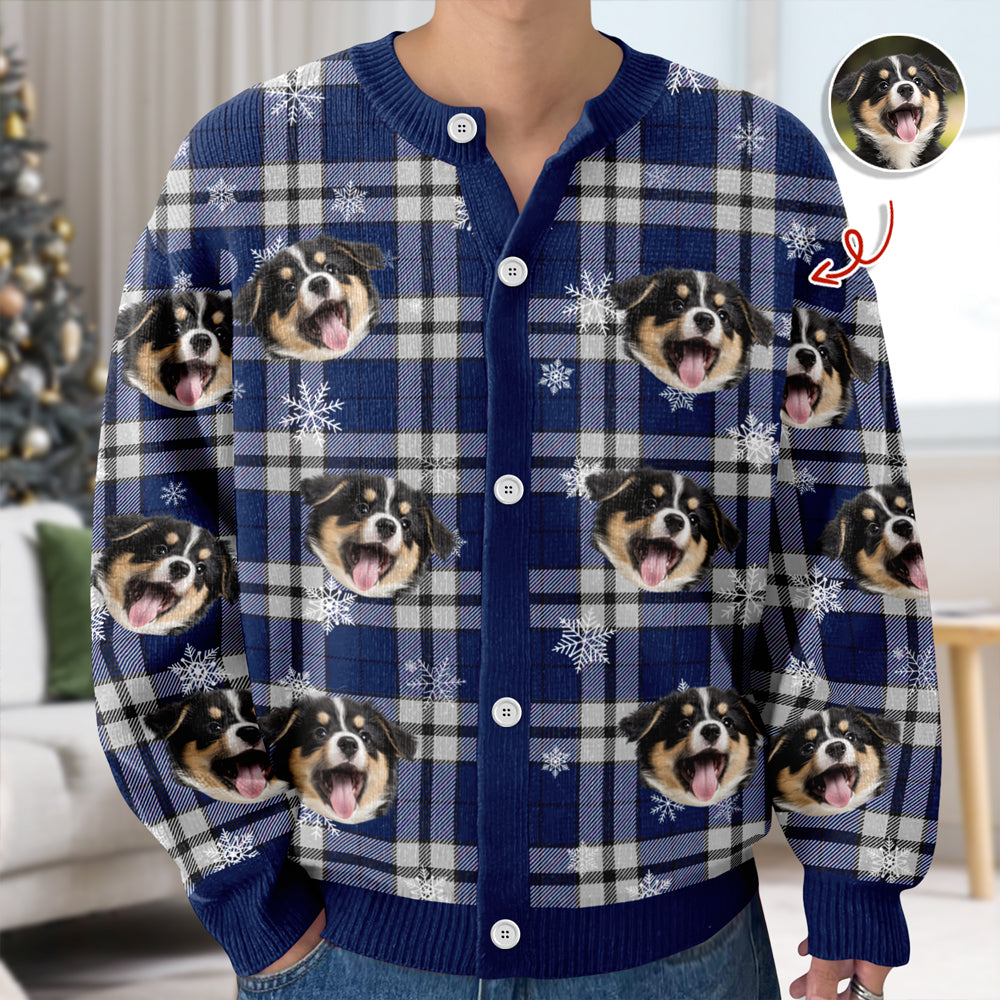 Custom Photo Christmas Ugly Cardigan Gift For Dog Lover CH07 899832