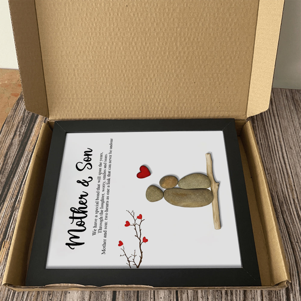 Personalized Mother & Son Pebble Art Picture Frame Heartfelt Gift for Mom TH10 898873