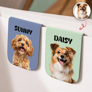 Custom Dog Photo Leather Magnetic Bookmark For Book Lovers, Dog Lovers CH07 899520