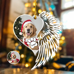 Custom Photo Dog Memorial Wing - Personalized Acrylic Ornament LM32 895869