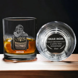 Custom Kid Photo Forget Father's Day We Love You Every Day Personalized Engraved Rock Glass CH07 895836