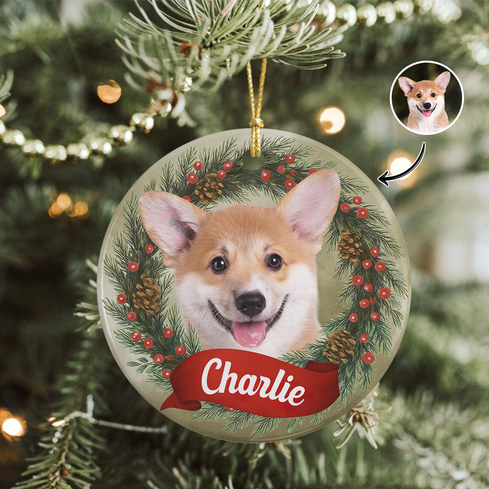 Custom Photo Dog Personalized Ceramic Ornament Christmas Gift For Dog Lovers HA75 897044
