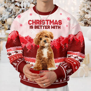 Custom Photo Life Is Better With Dog Personalized Ugly Sweater Christmas Gift For Dog Lovers CH07 899526