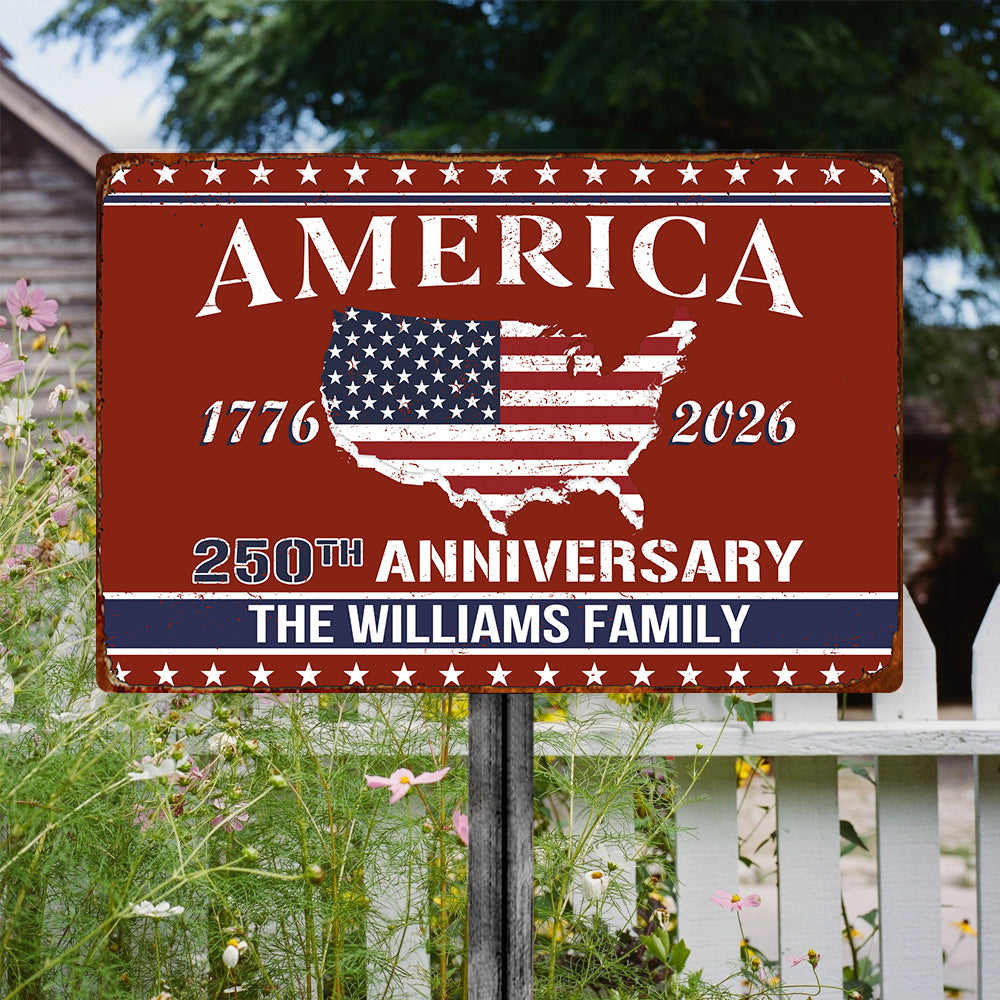 Personalized Family Name America 250th Anniversary Metal Sign TH10 898463
