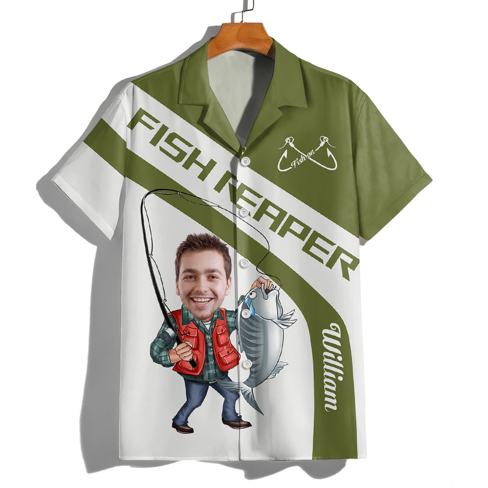 Custom Photo Fish Reaper - Personalized Fishing Hawaiian Shirt HO82 893790