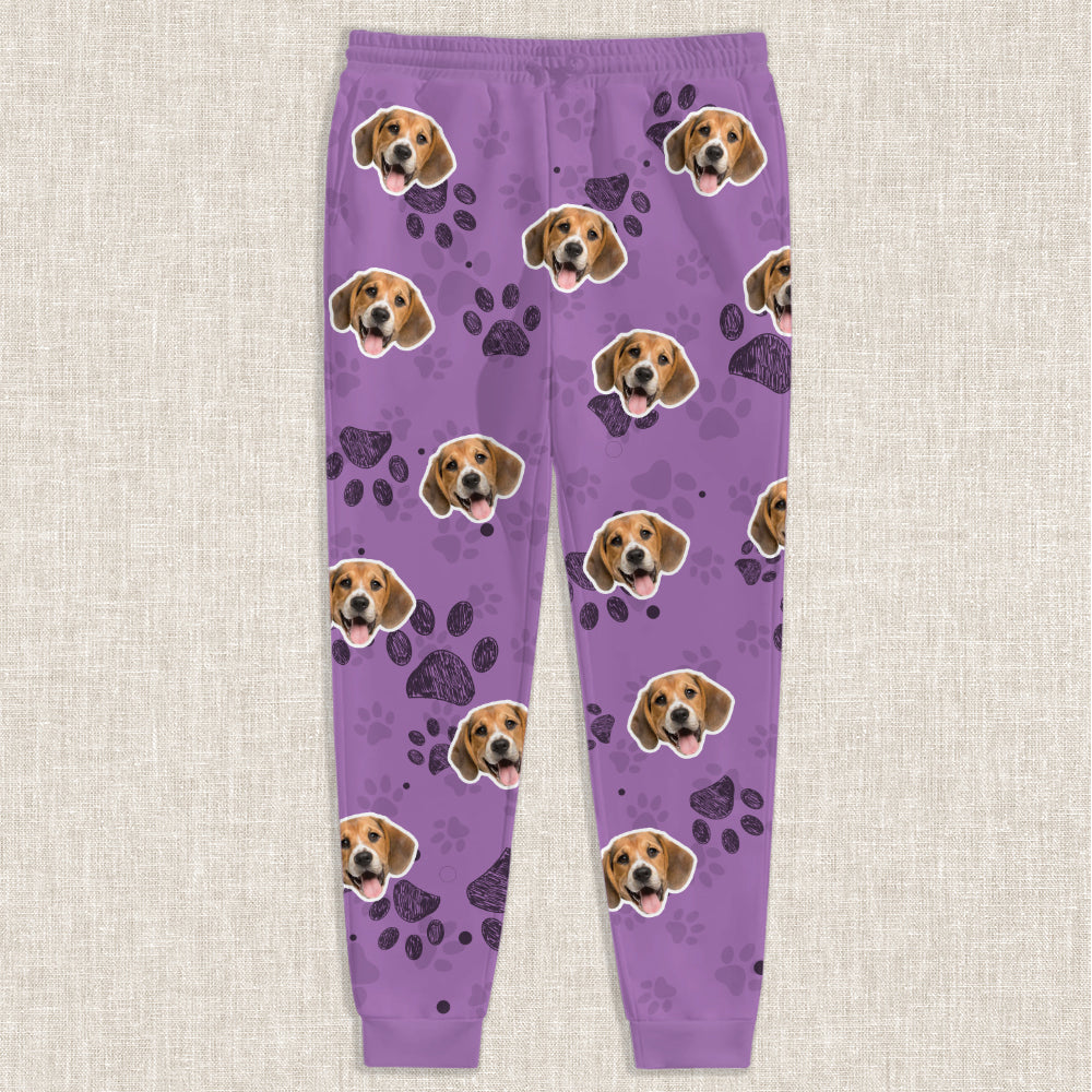 Custom Photo Dog Cat Paw Pattern Sweatpants HA75 892612