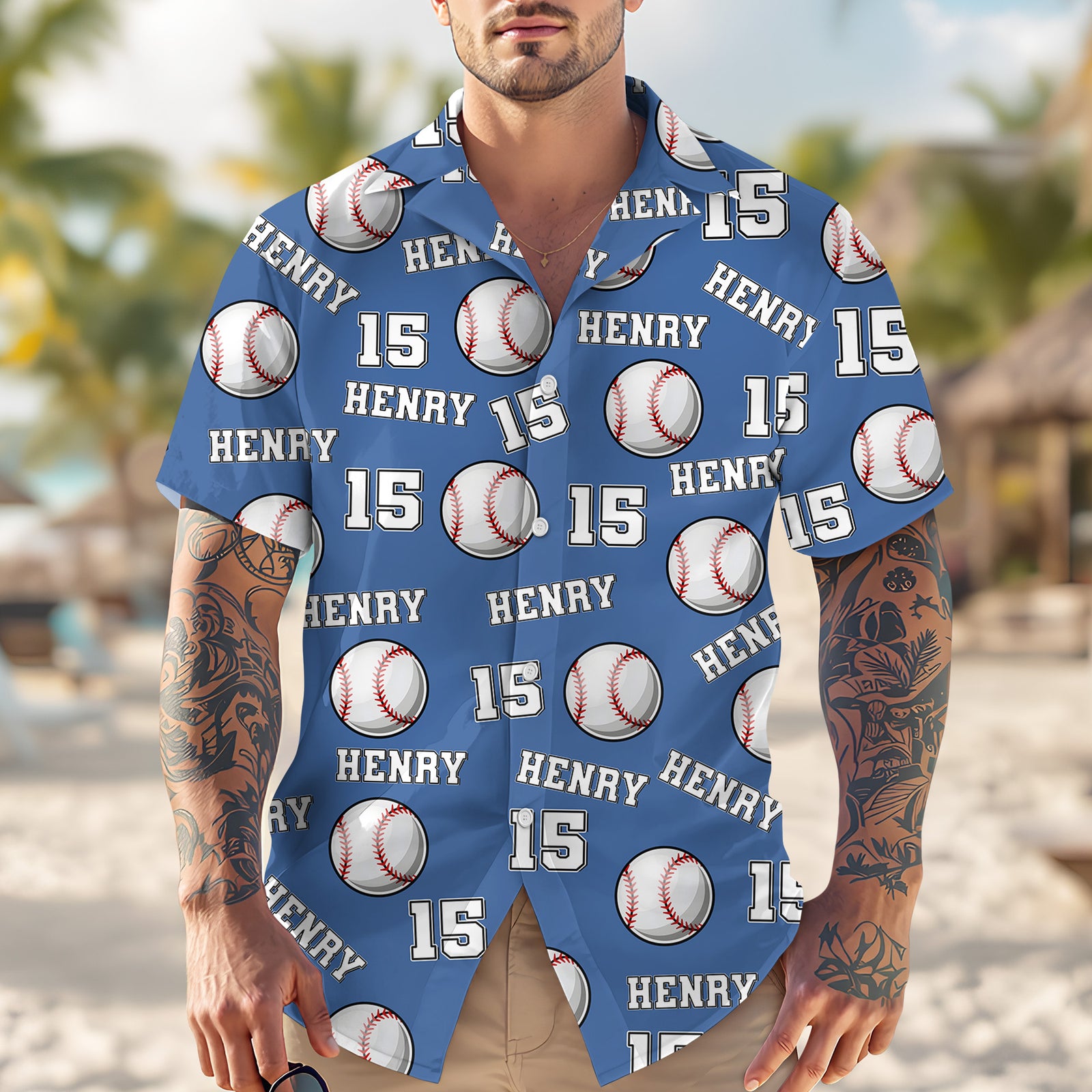 Custom Name And Number Hawaii Shirt For Baseball Player TH10 898197