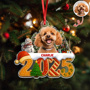 Custom Dog Christmas Cake Crew Photo - Personalized Acrylic Ornament CH07 899704