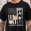 Custom Funny Face Papa Retro American Flag Shirt For Father's Day LM32 893557