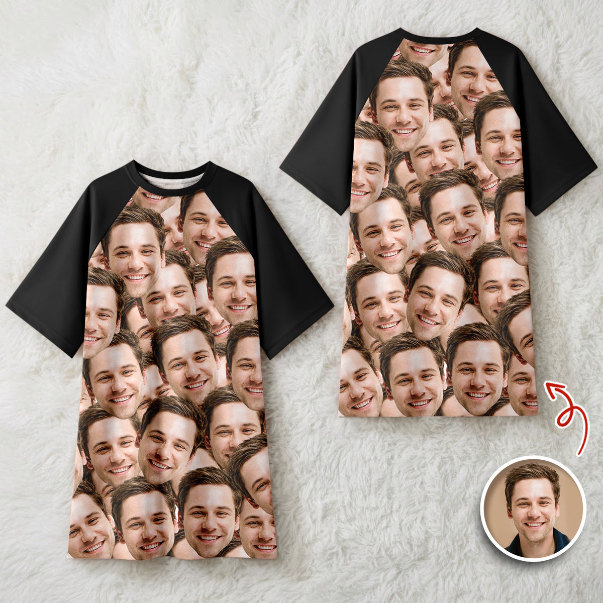 Custom Face Photo Raglan Nightgown TH10 898331